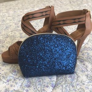 Gorgeous Royal Blue Glitter Glamour Makeup Bag!